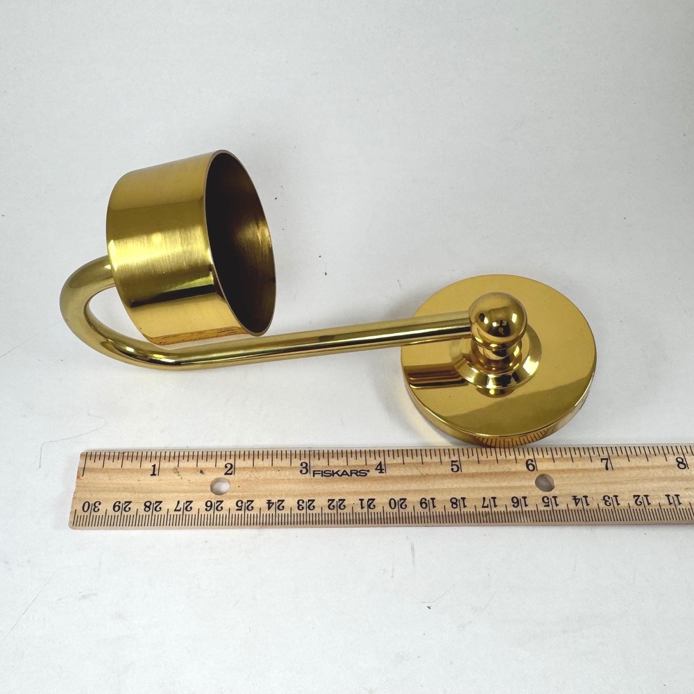 Vintage Solid Brass Wall Candle Holder Sconce Hollywood Regency 1980s - Picture 6 of 6